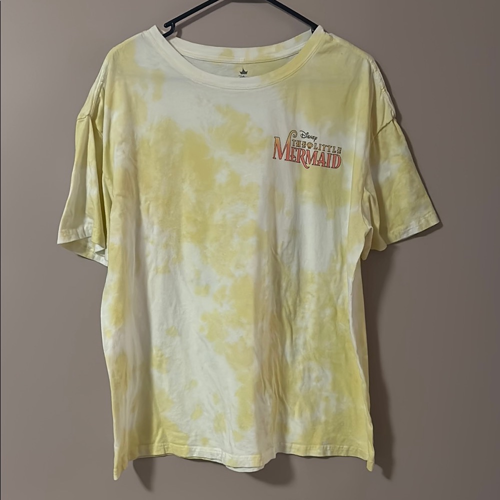 Disney Yellow Tie Dye Little Mermaid Short Sleeve Tee - L - Picture 2 of 3